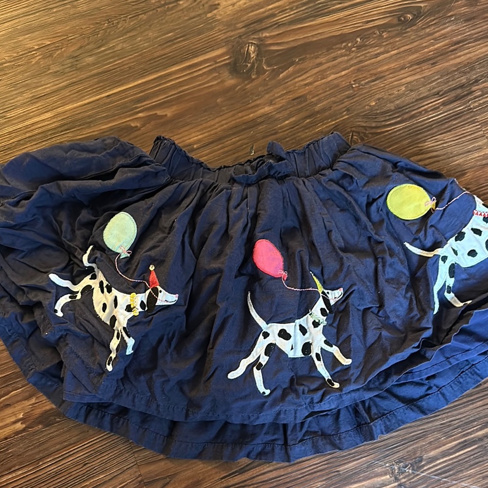Navy Skirt with Dalmatian Balloon Print